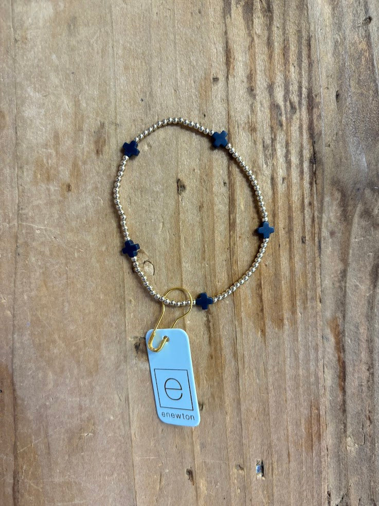 SIGNATURE CROSS SMALL PATTERN 2MM BEAD BRACELET- GOLD main image 1