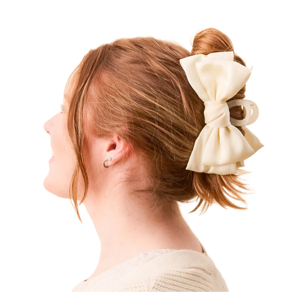 Satin Bow Claw Clip
