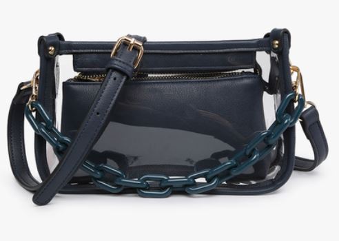 Jessica Clear Crossbody w/ Chain