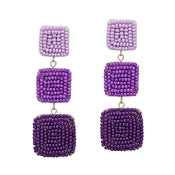 Graduated Seed Bead 2.75" Earring