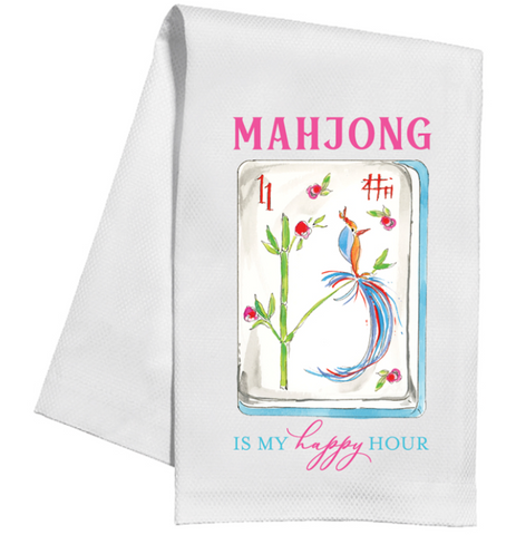 Mahjong Happy Hour Tea Towel