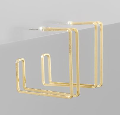 Double Square Earrings