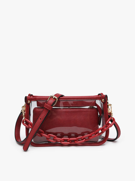 Jessica Clear Crossbody w/ Chain