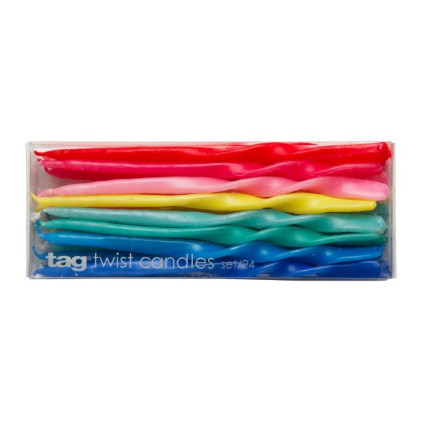 Mini Twisted Taper Candles Set of 24