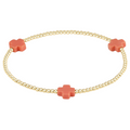 Signature Cross 2mm Gold Bracelet - Coral