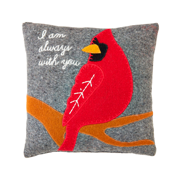 Always Cardinal Felt Pillow