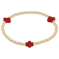 Red Signature Cross 3mm Bead Bracelet