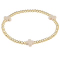 Signature Cross 3mm Gold Bracelet - Off White