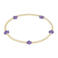 Signature Cross Small 2mm Gold Bracelet - Purple