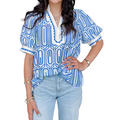 Raya Blue Linen Top