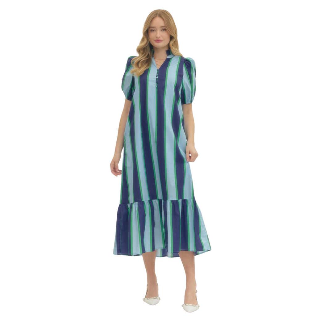 Rebecca Stripe Midi Dress