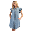 Kat Denim Ruffle Dress