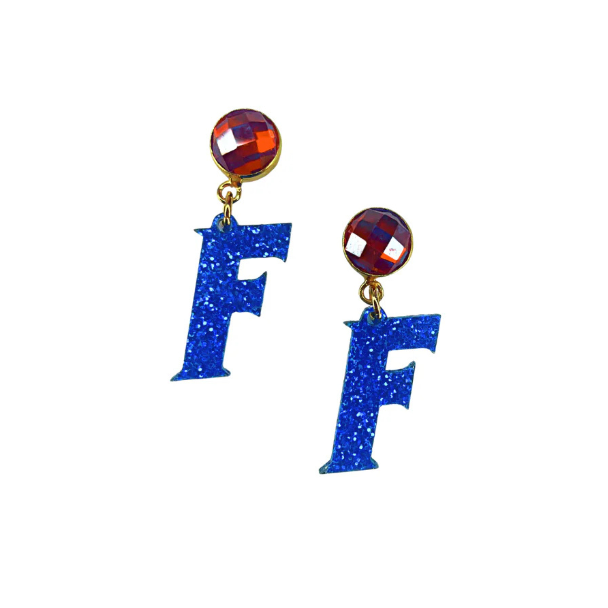 Mini Blue Glitter Florida Gators Earrings