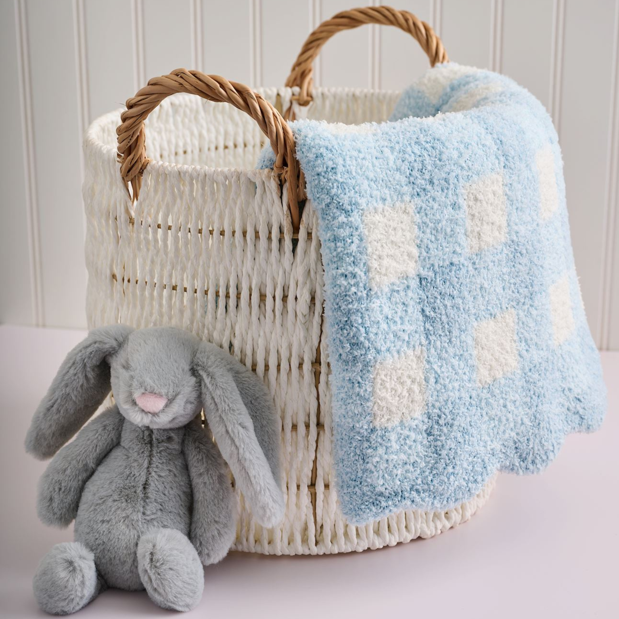 Blue Gingham Chenille Blanket