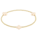 Signature Cross 2mm Gold Bracelet - Off White