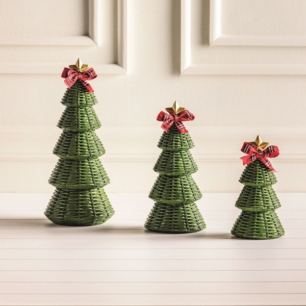 Wicker Resin Christmas Trees