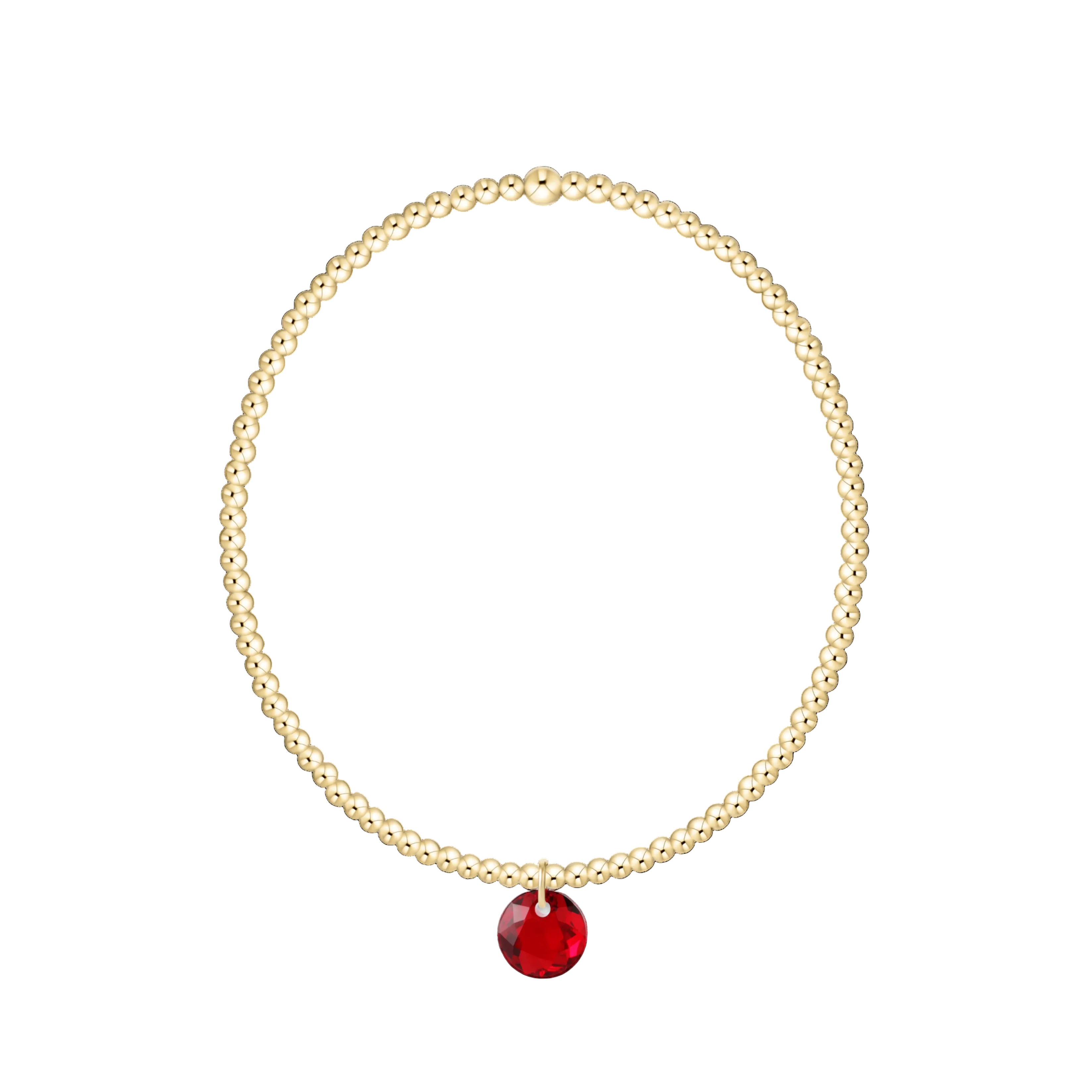 Classic Gold 2mm Bracelet- Reflection Small Charm- 01