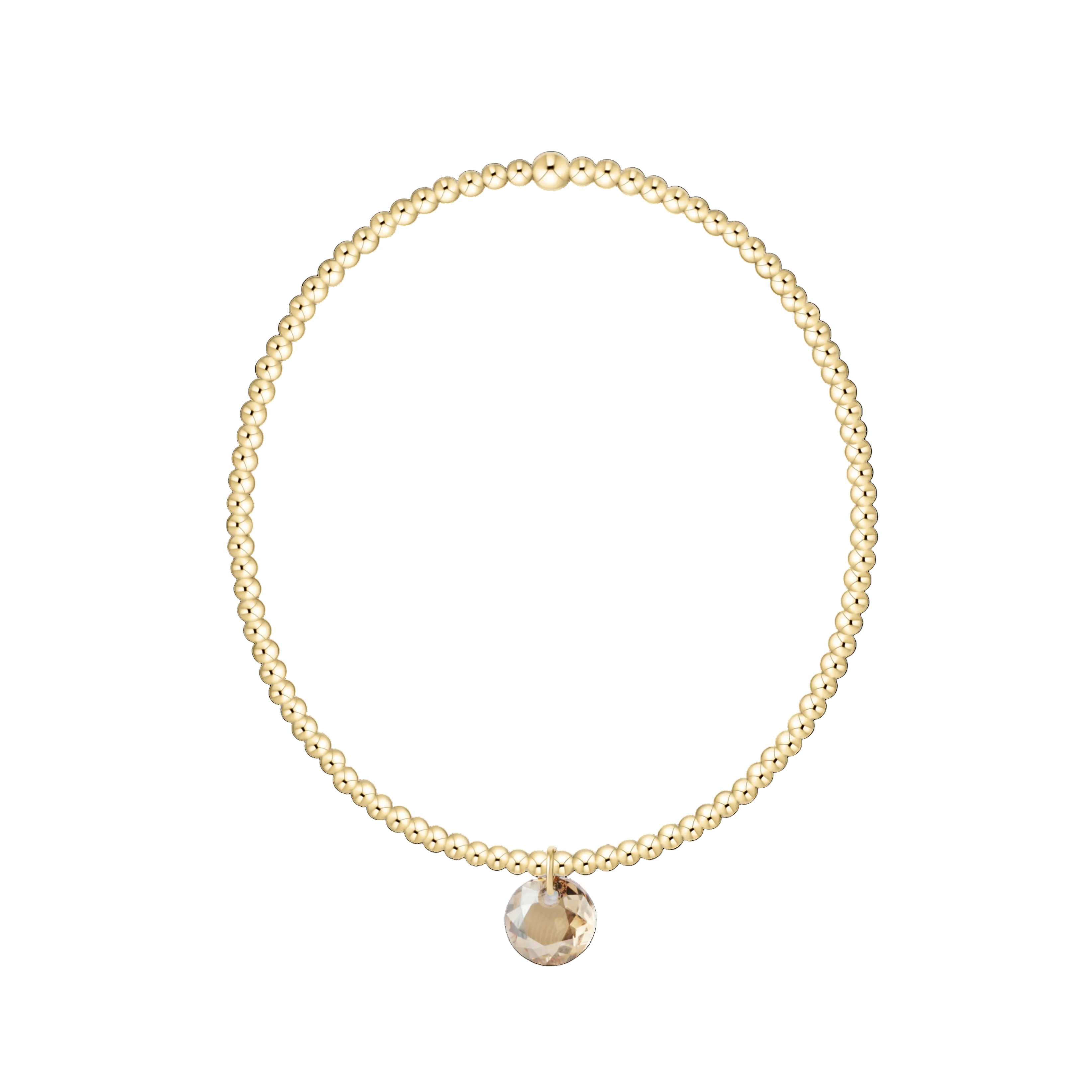 Classic Gold 2mm Bracelet- Reflection Small Charm- 11