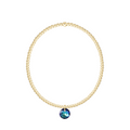 Classic Gold 2mm Bracelet- Reflection Small Charm- 12