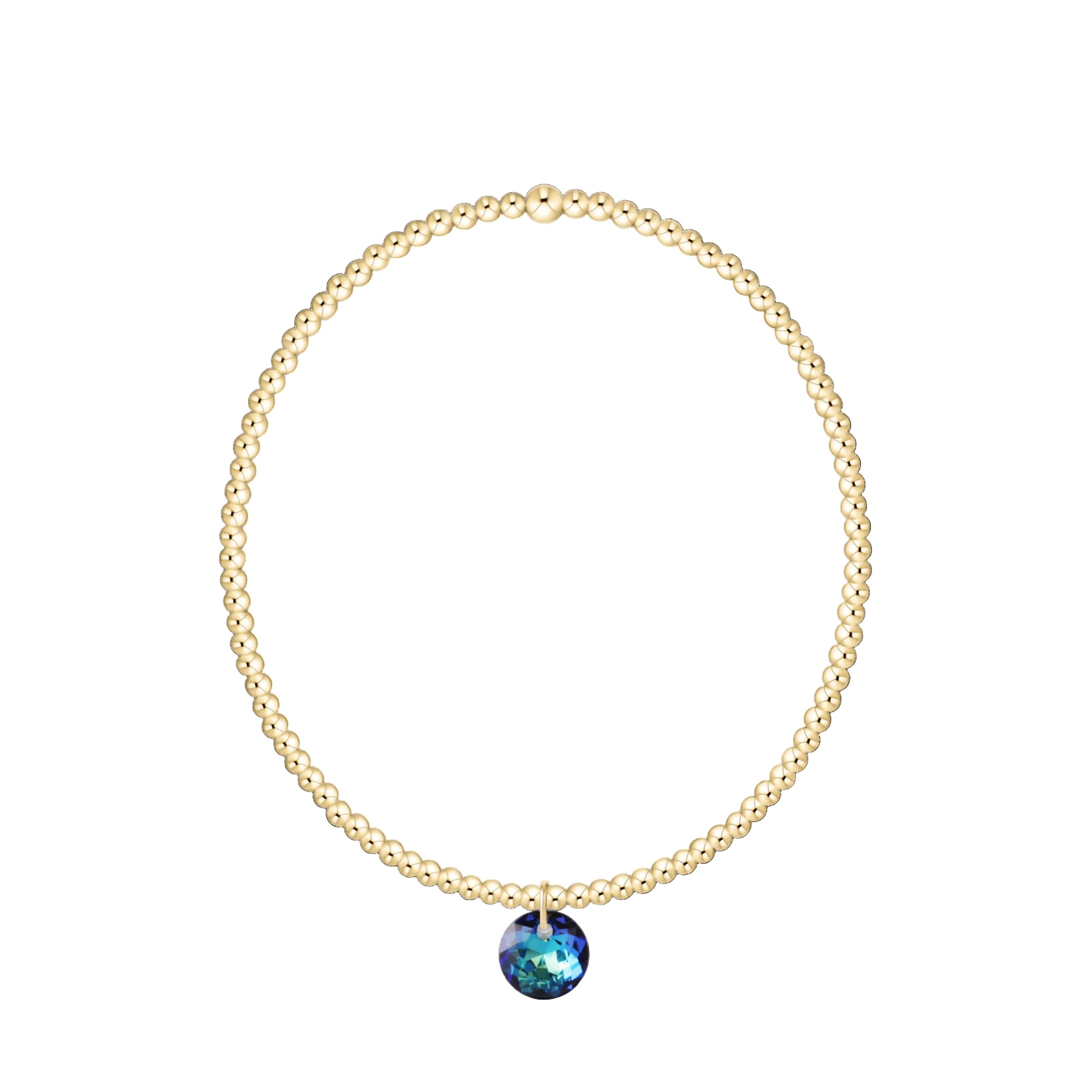 Classic Gold 2mm Bracelet- Reflection Small Charm- 12