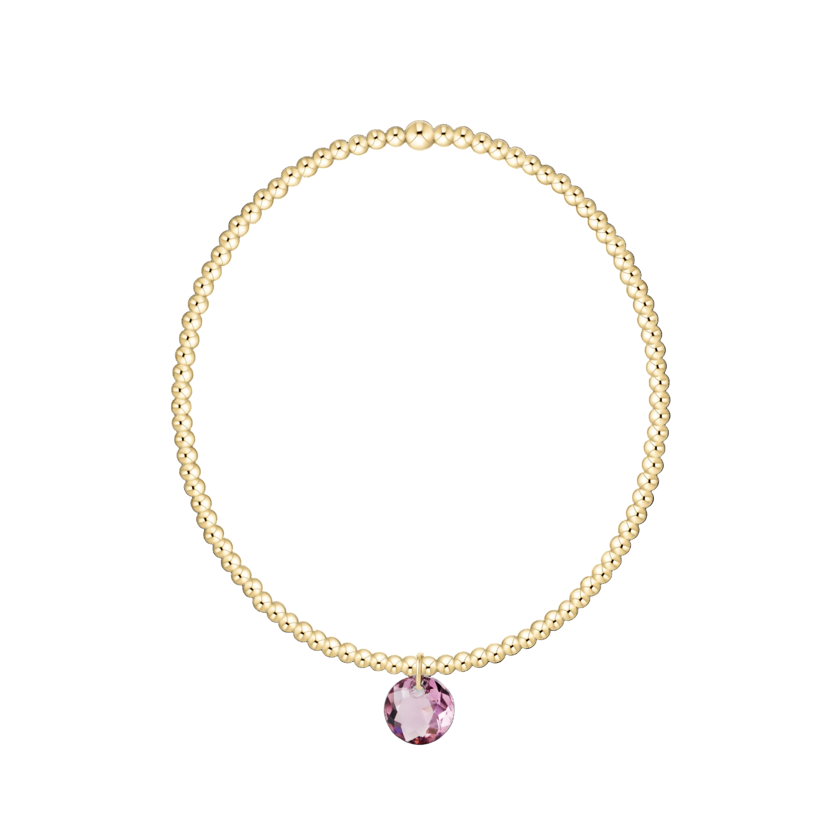 Classic Gold 2mm Bracelet- Reflection Small Charm- 02