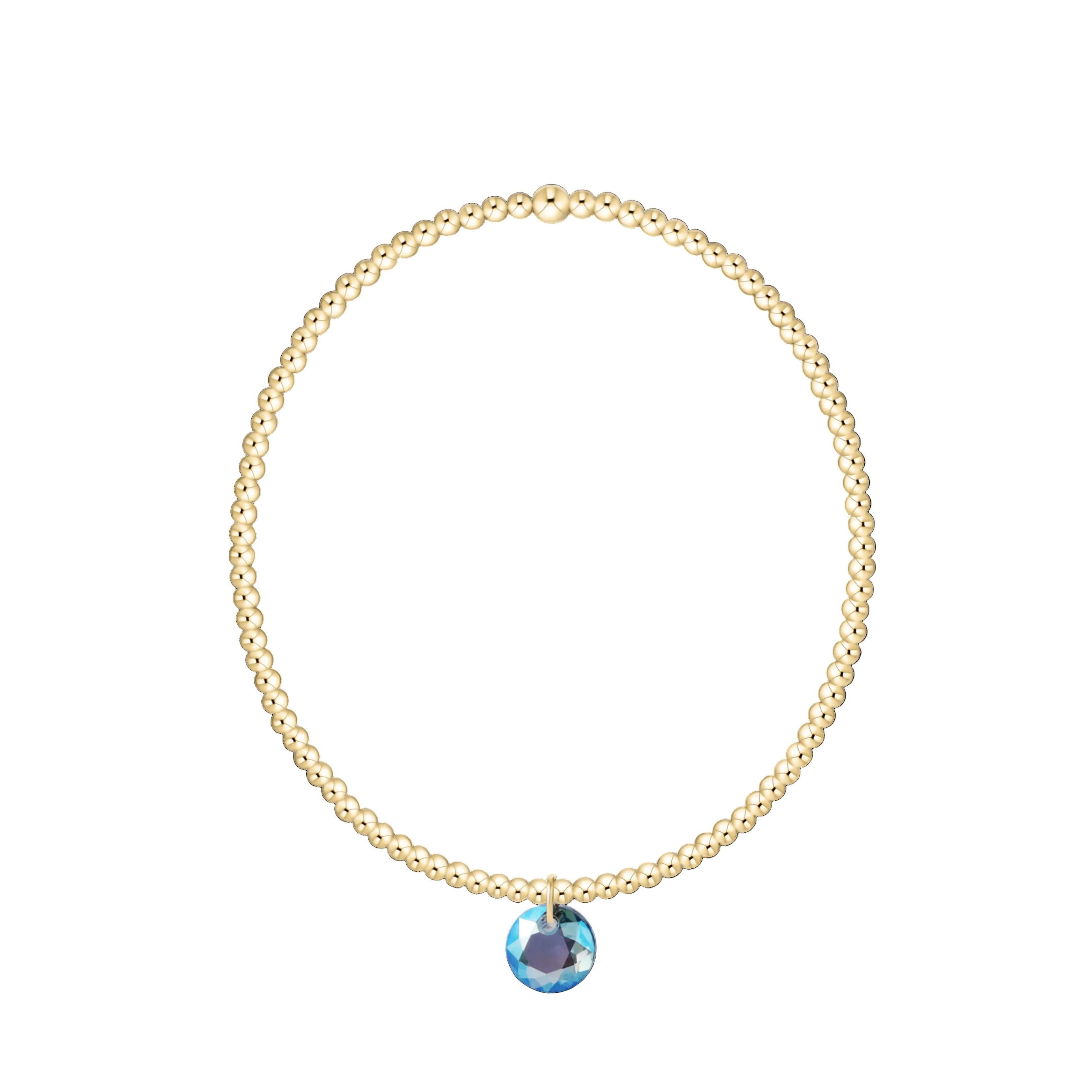 Classic Gold 2mm Bracelet- Reflection Small Charm- 03