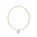 Classic Gold 2mm Bracelet- Reflection Small Charm- 04
