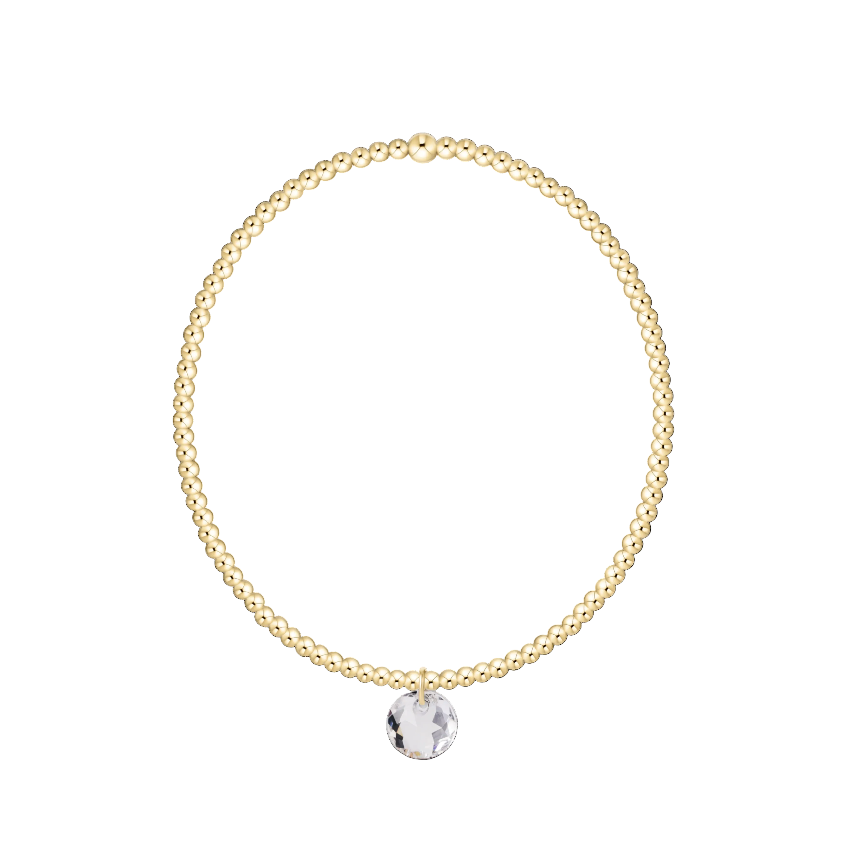 Classic Gold 2mm Bracelet- Reflection Small Charm- 04