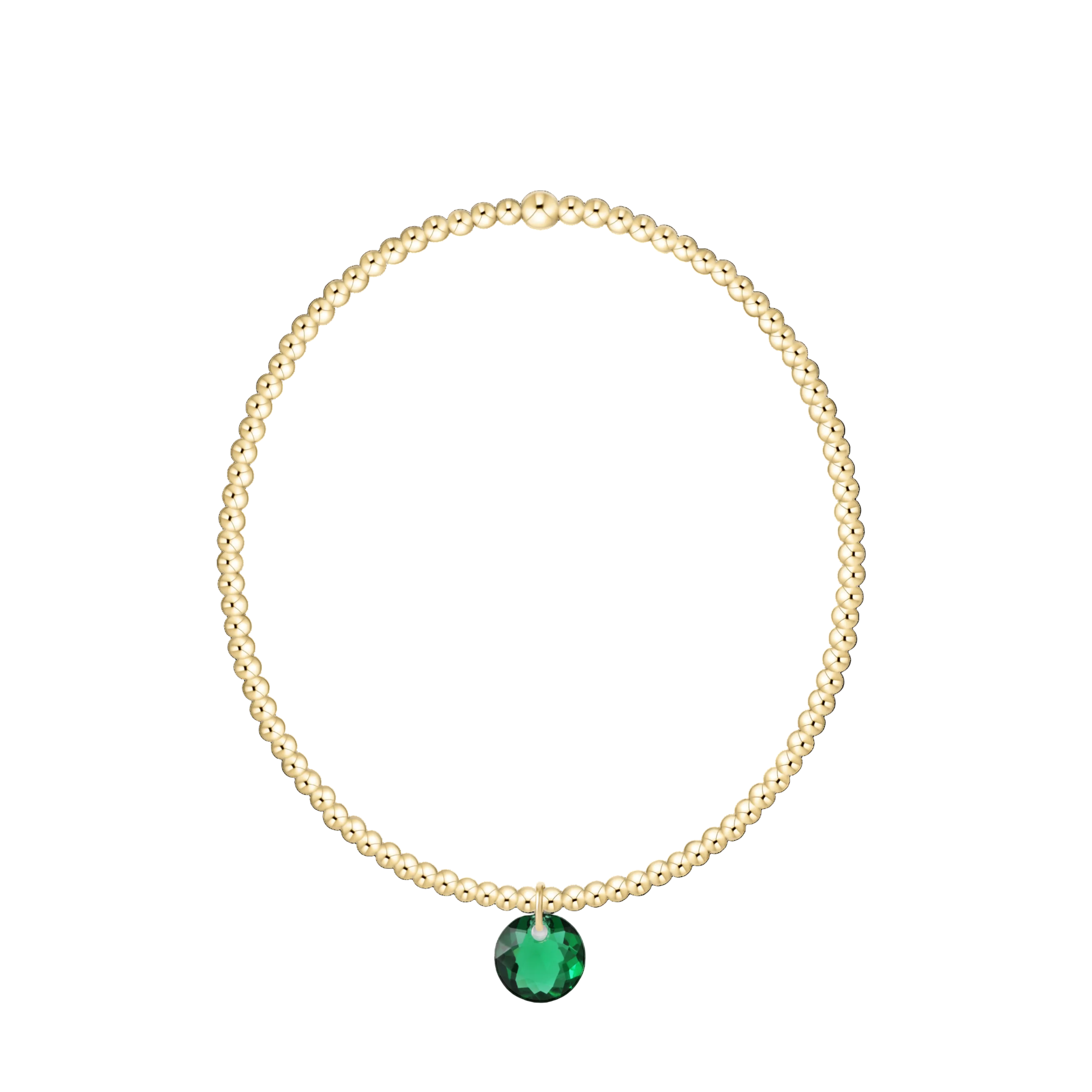 Classic Gold 2mm Bracelet- Reflection Small Charm- 05