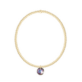 Classic Gold 2mm Bracelet- Reflection Small Charm- 06
