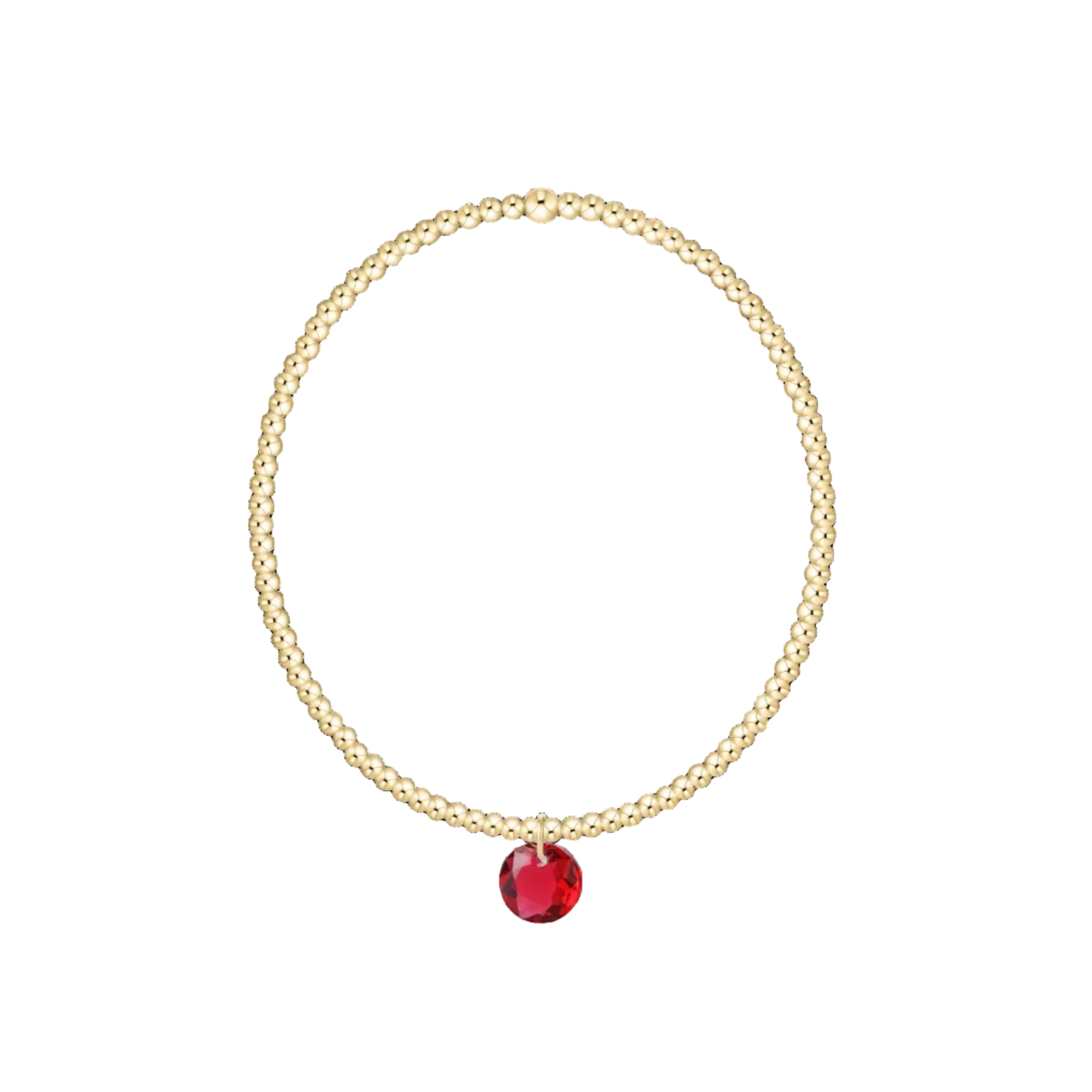 Classic Gold 2mm Bracelet- Reflection Small Charm- 07