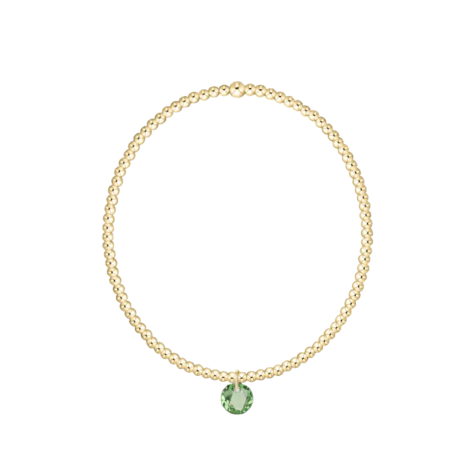 Classic Gold 2mm Bracelet- Reflection Small Charm- 08