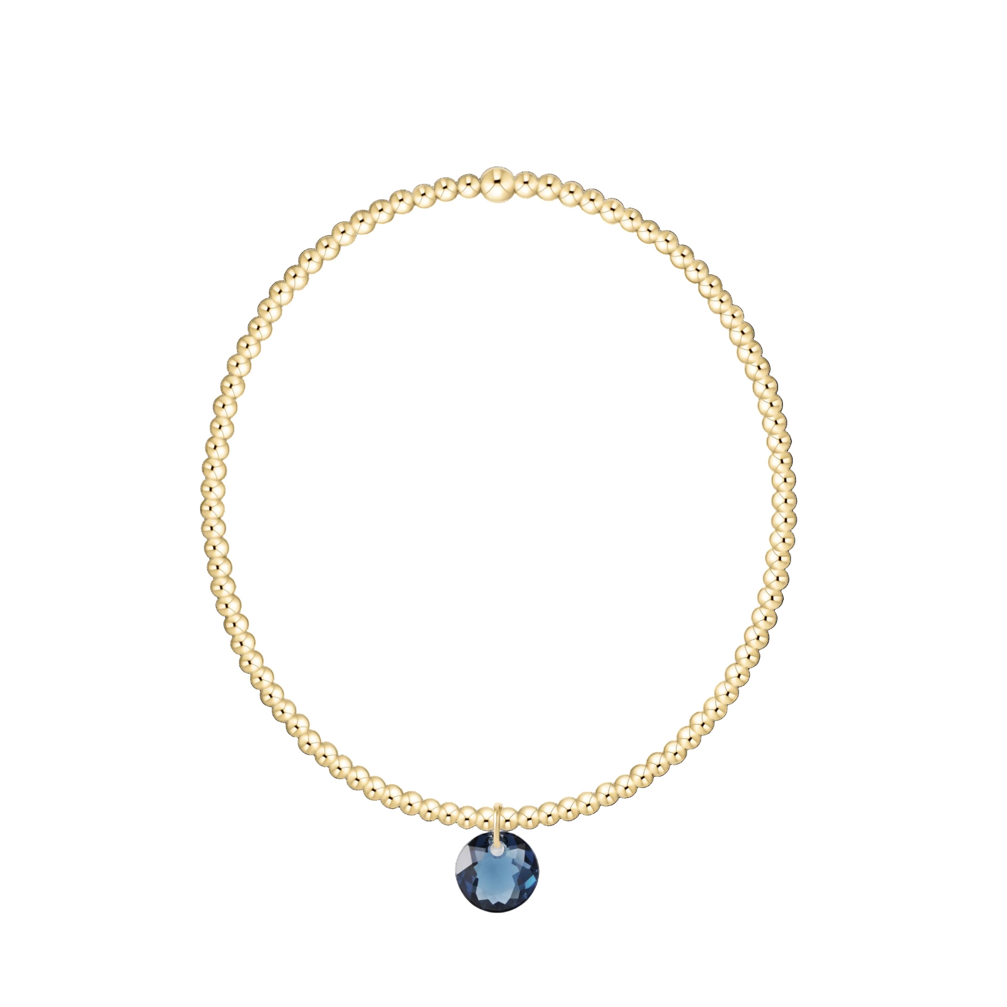 Classic Gold 2mm Bracelet- Reflection Small Charm- 09