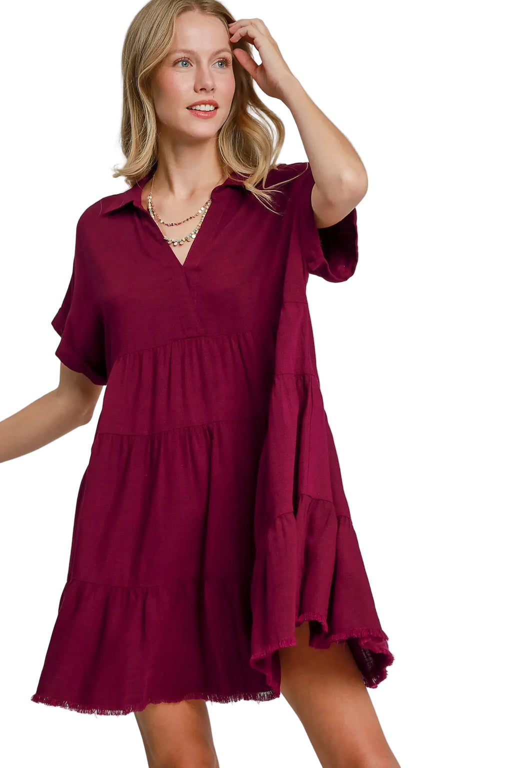 Sunny Maroon Mini Dress