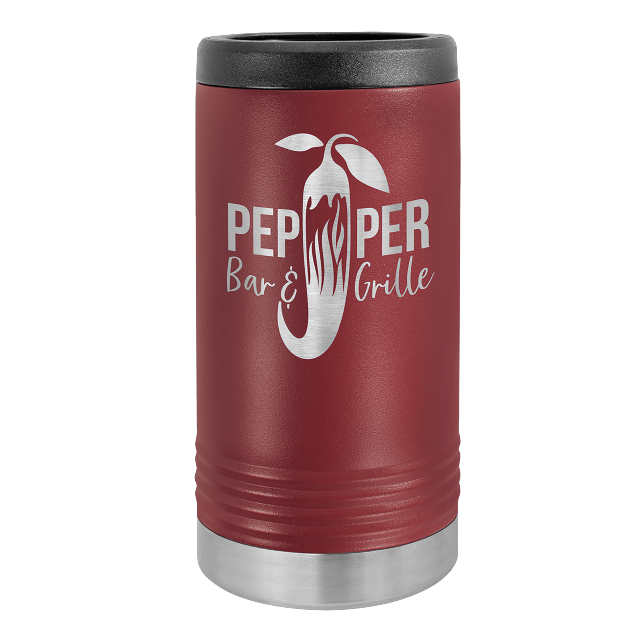 Custom Maroon Skinny Can Koozie
