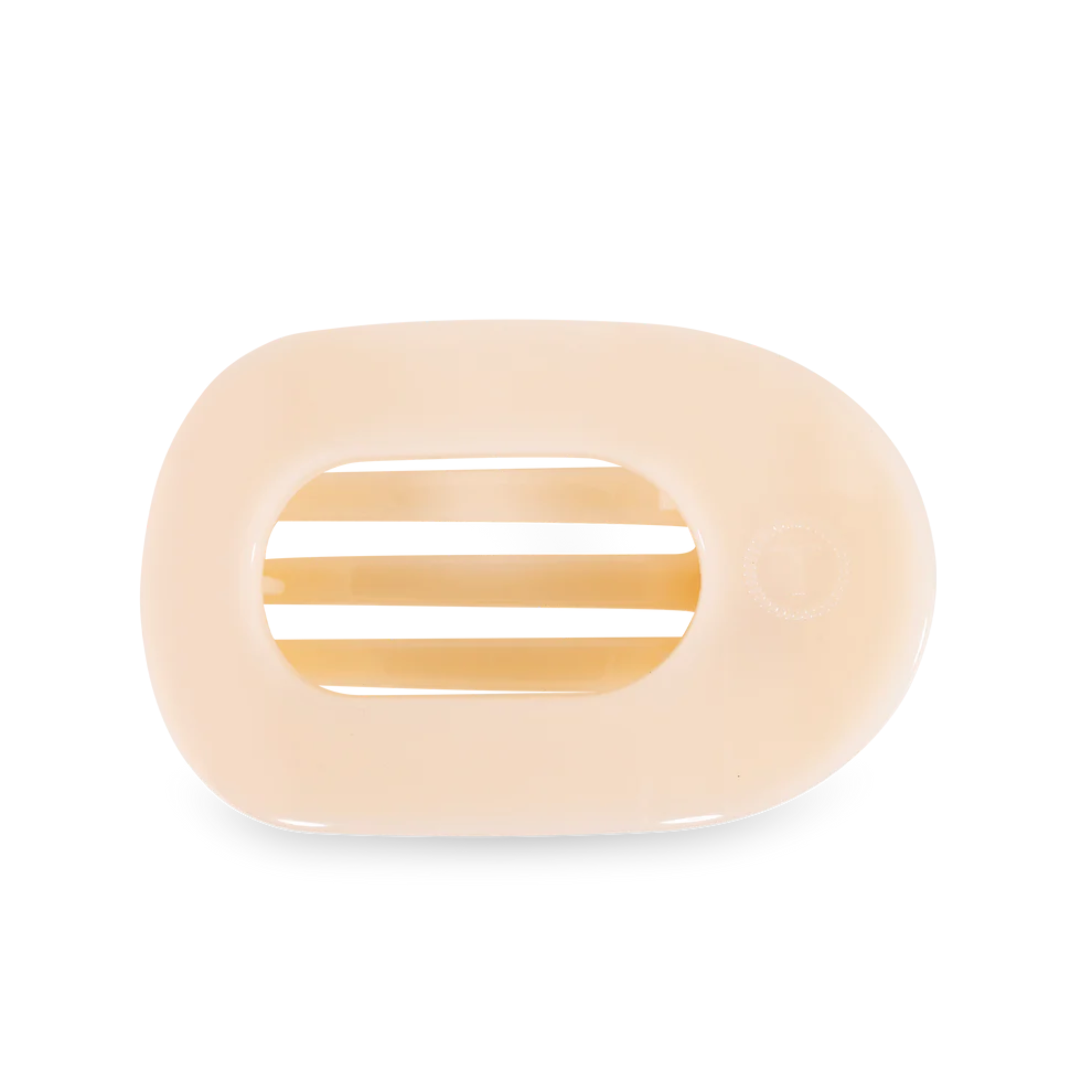 Almond Beige Large Flat Round Hair Clip
