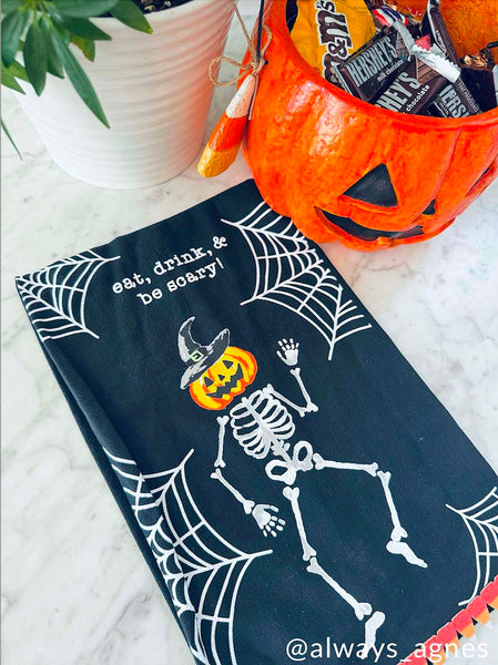 Skeleton Hallow Printed Towel