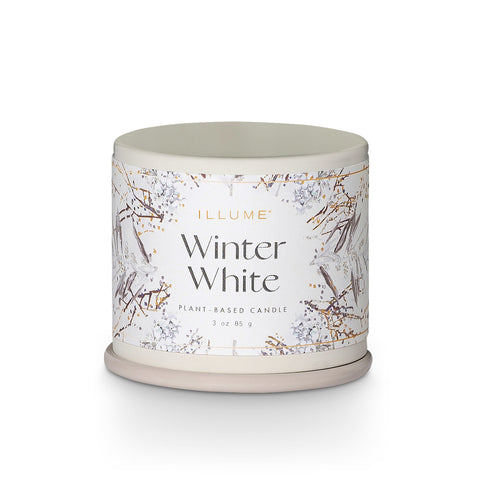 Winter White Demi Tin Candle