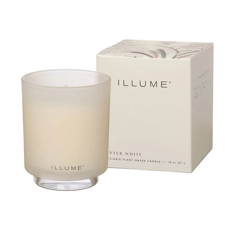 Winter White Refillable Glass Candle