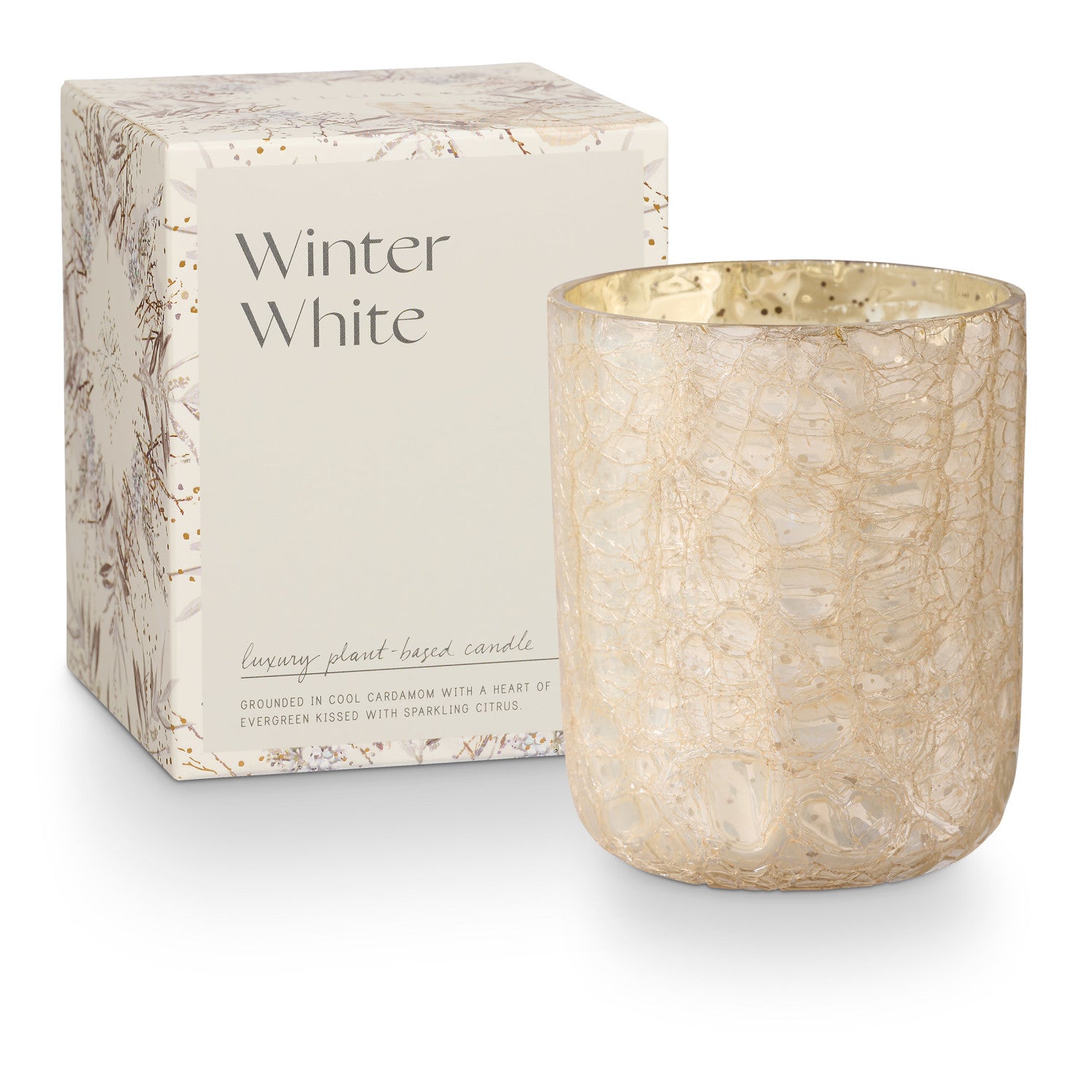 Winter White Crackle Glass 16oz