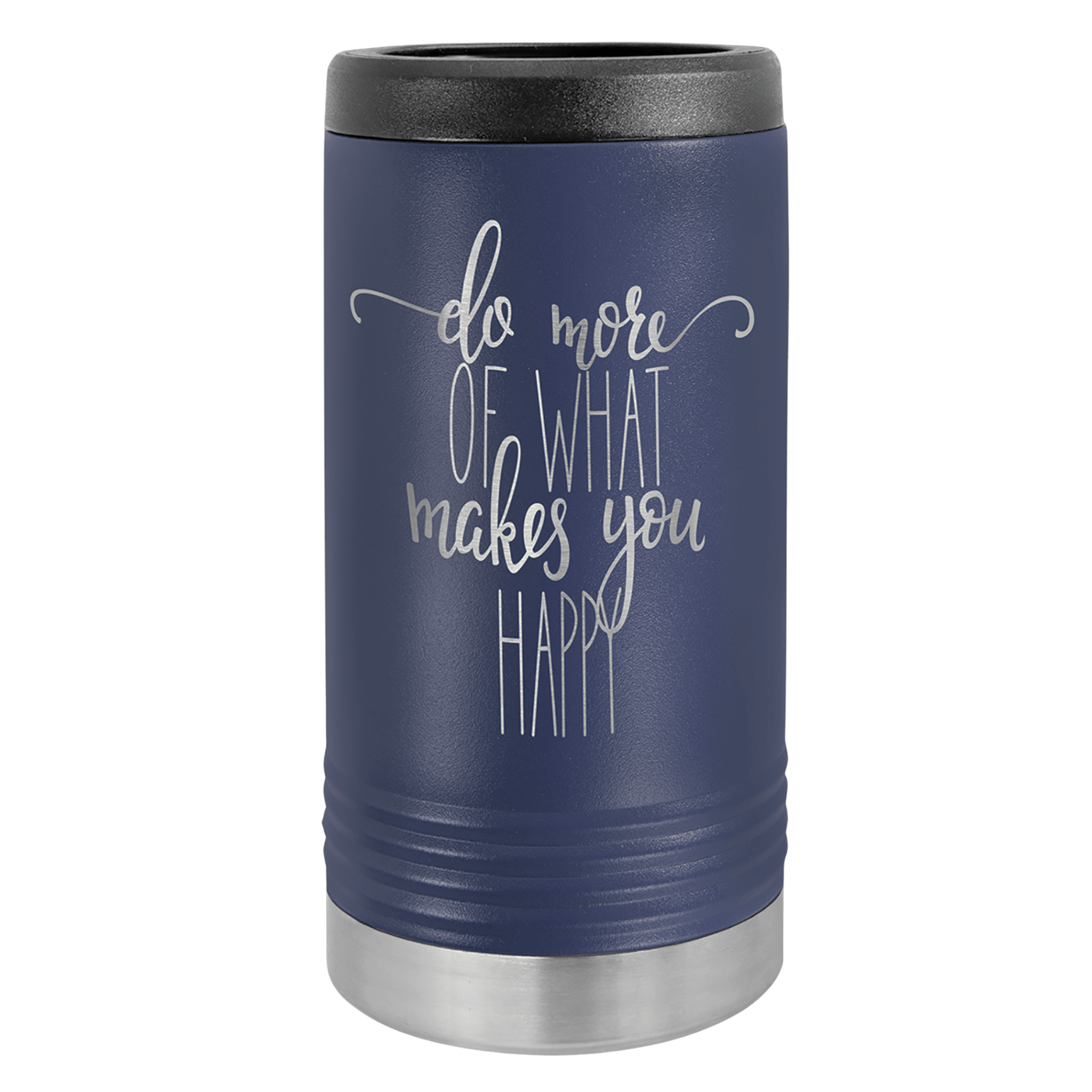Custom Navy Skinny Can Koozie