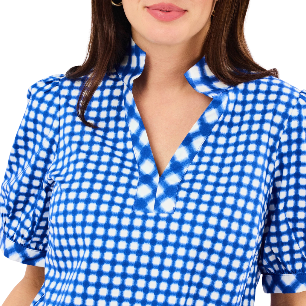 Tricia Gingham Blue Top