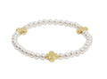 Signature Cross 4mm Pearl  Bracelet- Gold