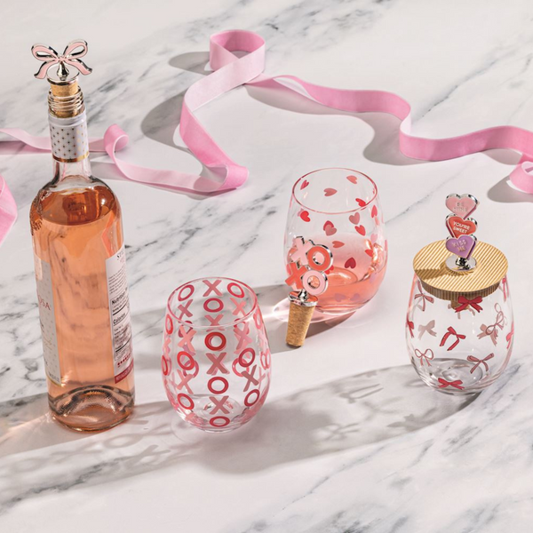 Valentines Wine Glass Set