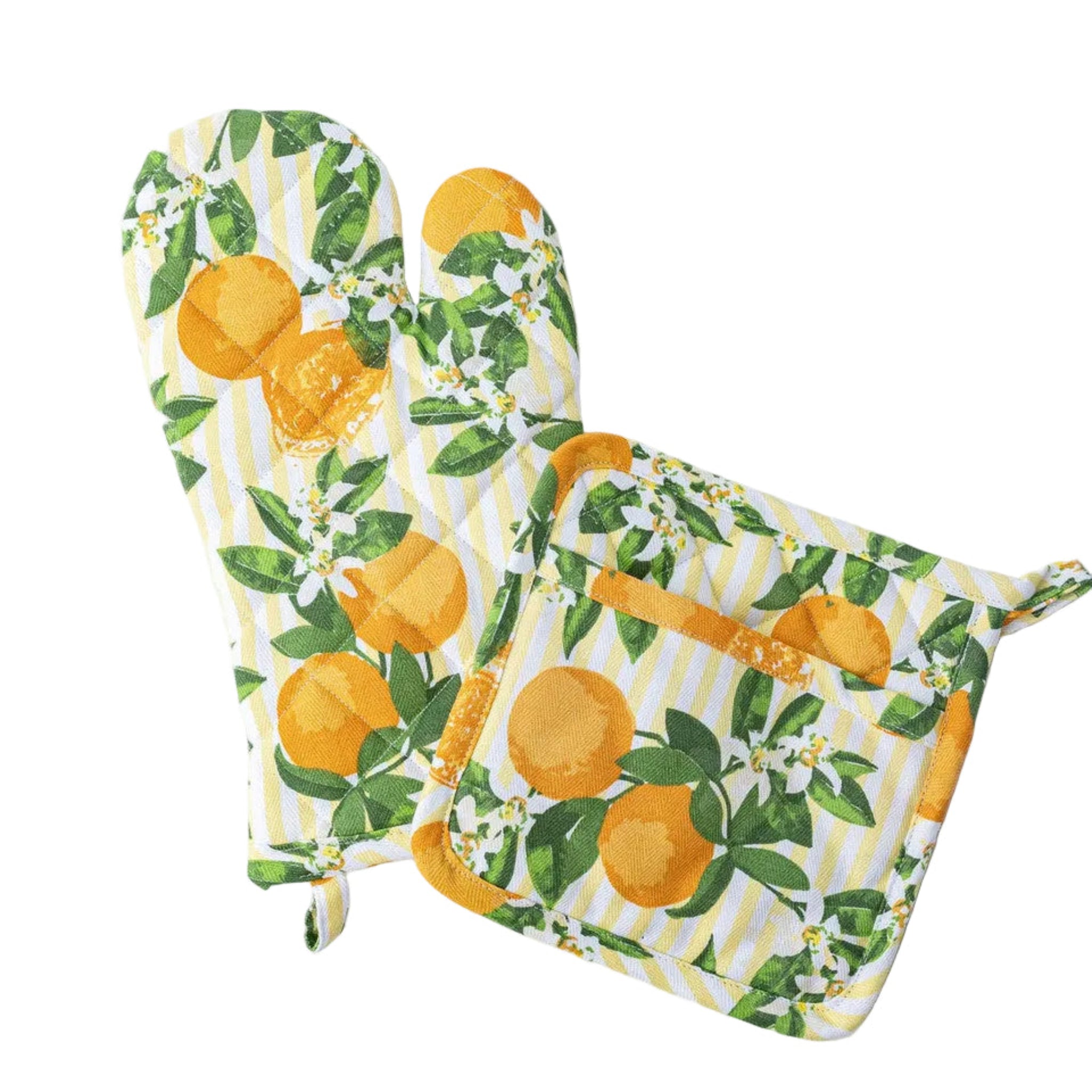 Orange Blossom Oven Mitt Set