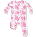 Vintage Rose Ruffle Zip Footie