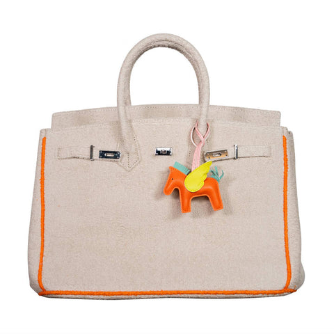 Hampton's "Designer" Inspired Tote Bag - Khakis/Cream