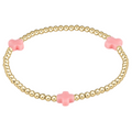 Signature Cross 3mm Gold Bracelet - Pink