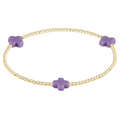 Signature Cross 2mm Gold Bracelet - Purple