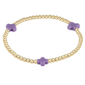 Signature Cross 3mm Gold Bracelet - Purple